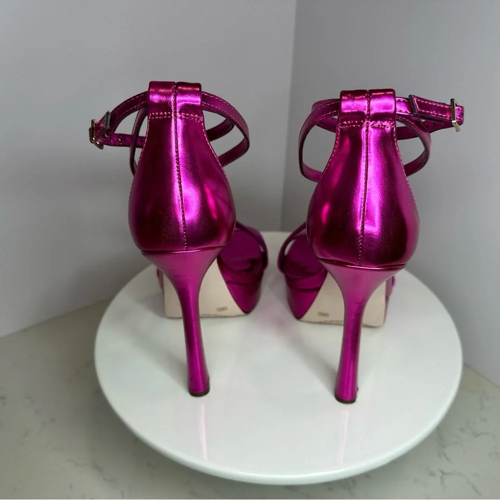Jessica Simpson Shyremin Fuchsia Strappy Heels - Picture 4 of 13